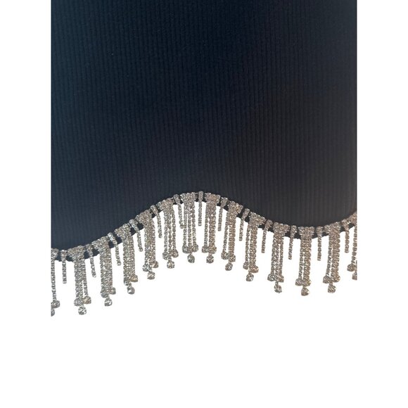 2/$30 ZARA Ribbed XS-S Black Tank Top With Rhinestone Fringe Hem - Picture 7 of 11
